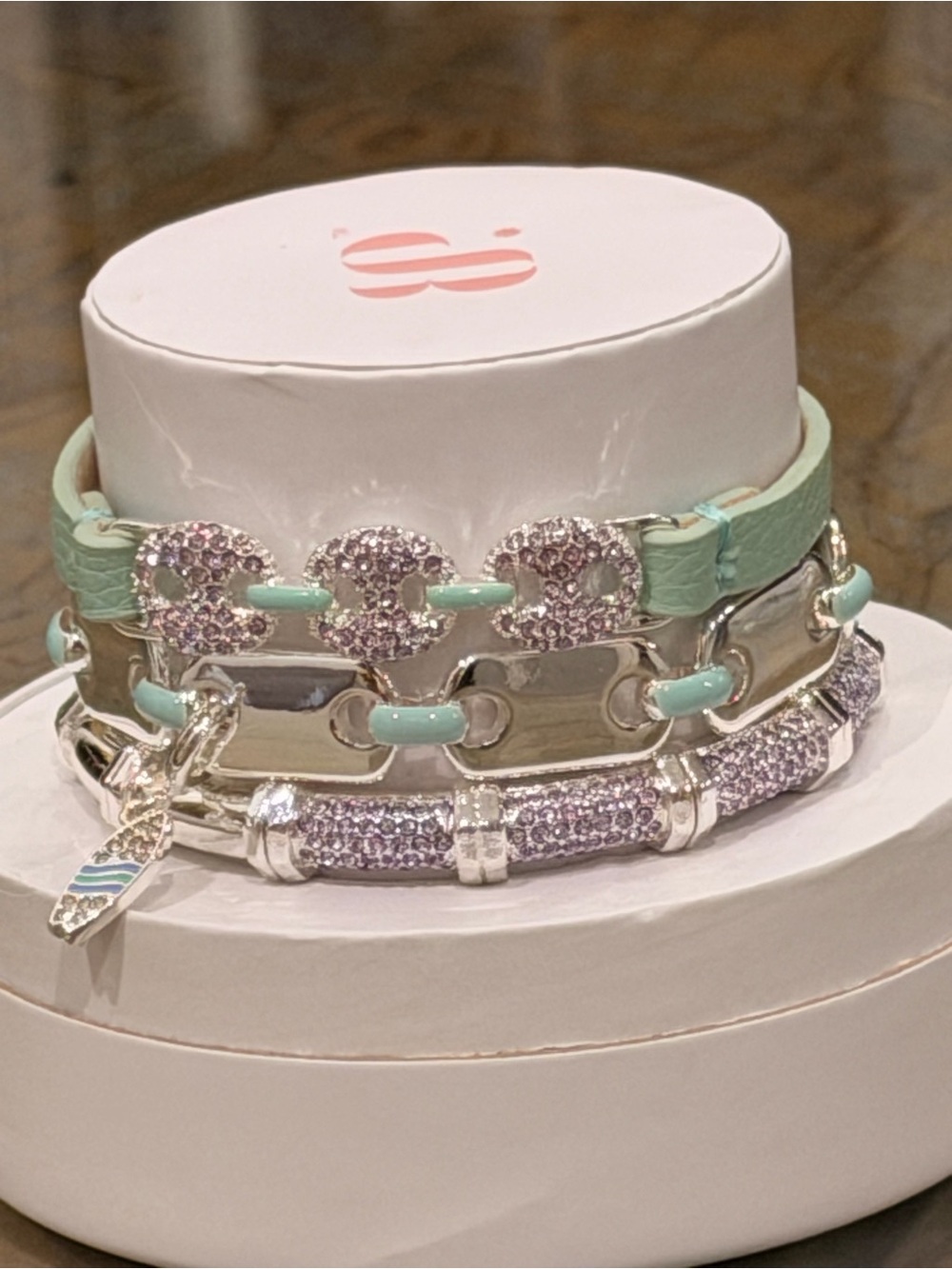 Bomb Party NWT! Mint & Lilac Bracelet Stack “Saltwater and Sunshine”